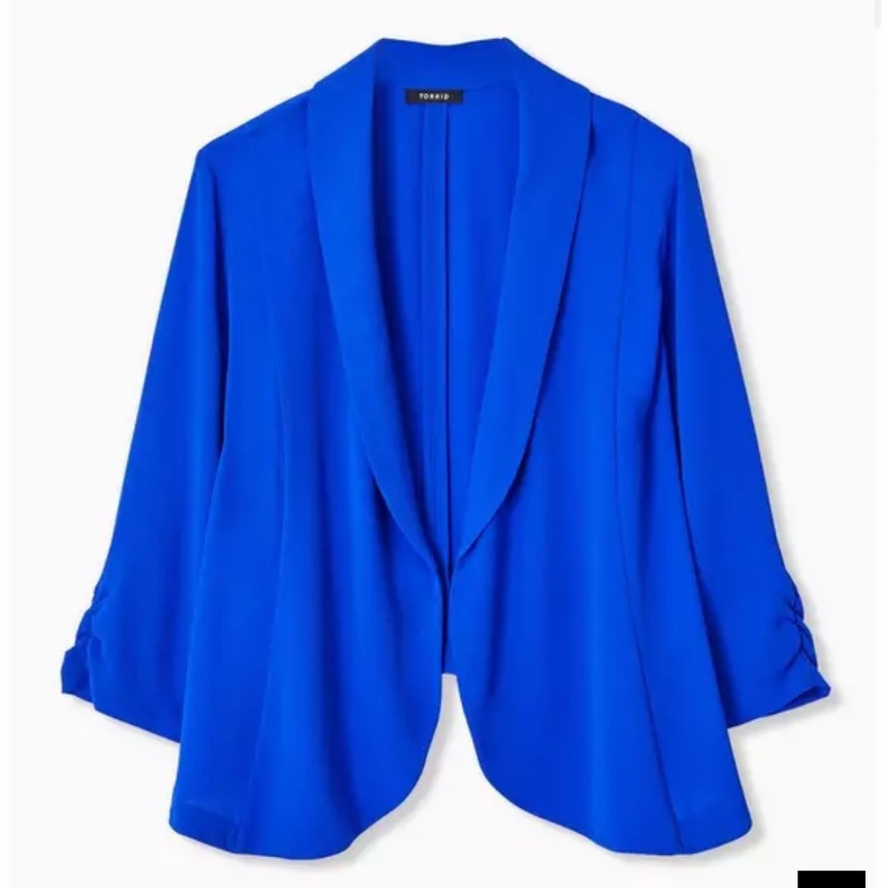torrid Cobalt Blue Open-Front Draped Blazer